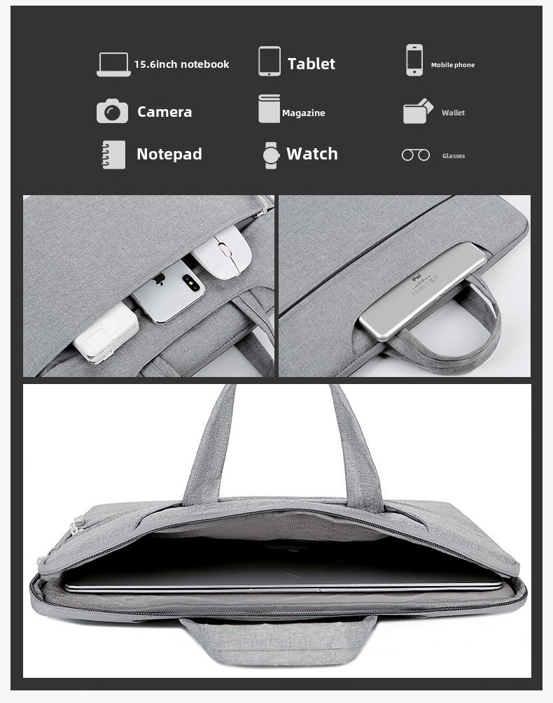 Wholesale Men's 15.6inch Tablet Laptop Bag 14inch Handheld Inner Sleeve Fabric Case Briefcase for iPad Sling Carrying System Wholesale OEM/ODM/Private Label
