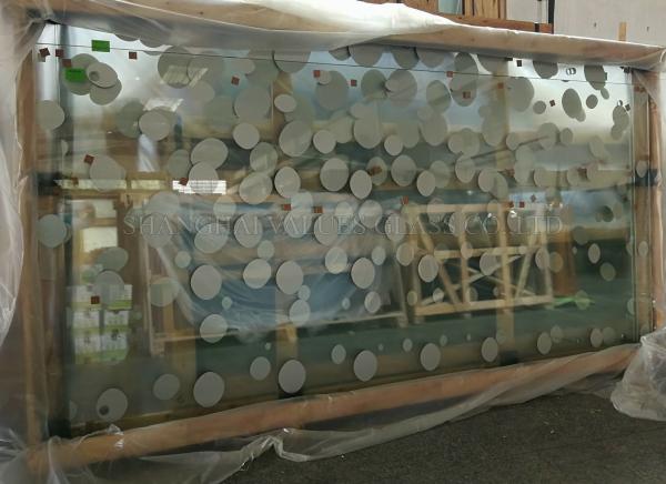 19mm Outdoor Tempered Laminated Printed Glass Grinded Edge