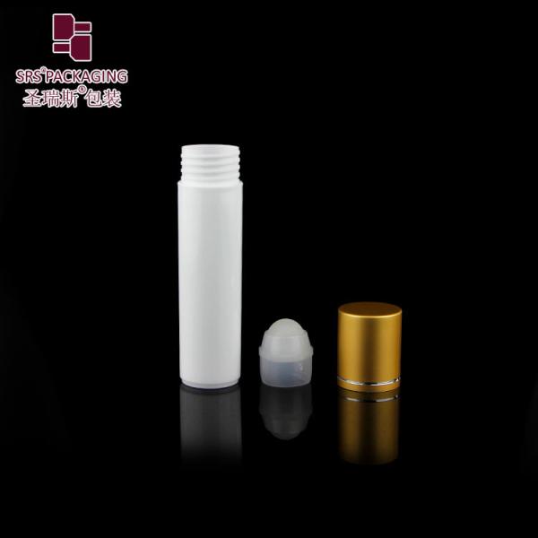 SRS packaging white color round shape empty cosmetic 30ml plastic roll on bottle