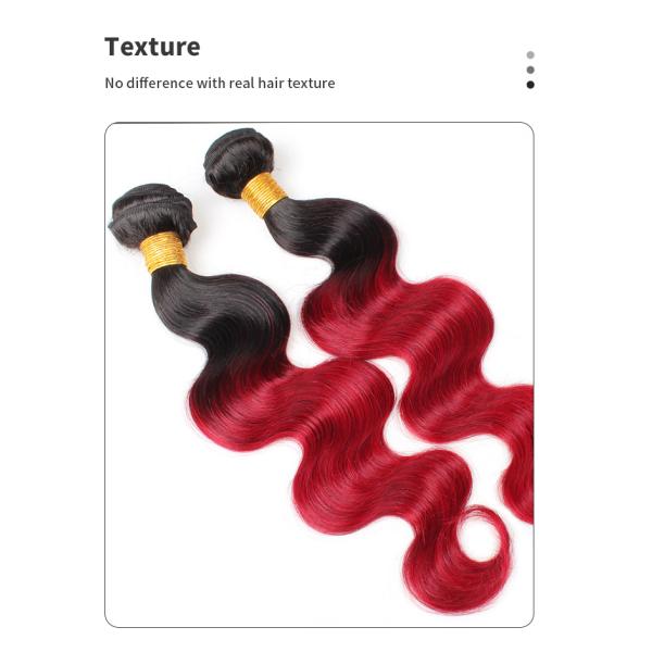 100g 1b Bug Body Red Ombre Hair Bundles Unprocessed Virgin Hair Bundles