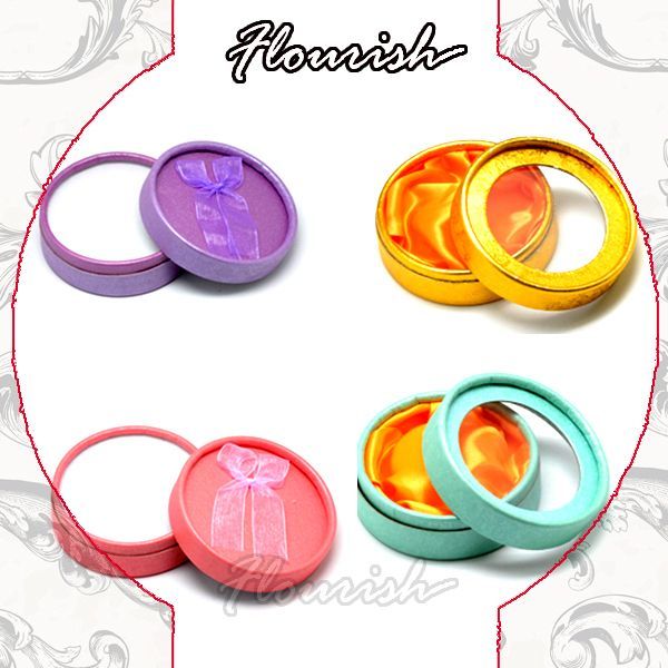 Cardboard Round Jewelry Box Paper Ring Packaging Box For Small Retailers