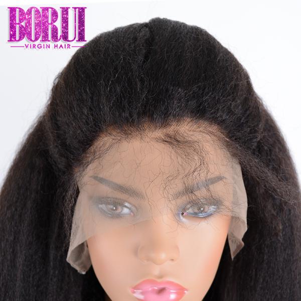 Perucas suíças transparentes retas perversos da parte dianteira do laço do cabelo humano de Preplucked do indiano de BORUI