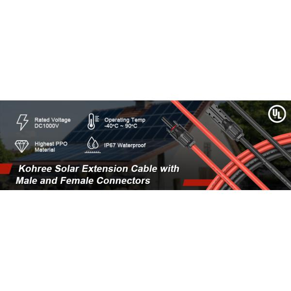 DC 10AWG PV Photovoltaic Solar Cable With Waterproof Connectors