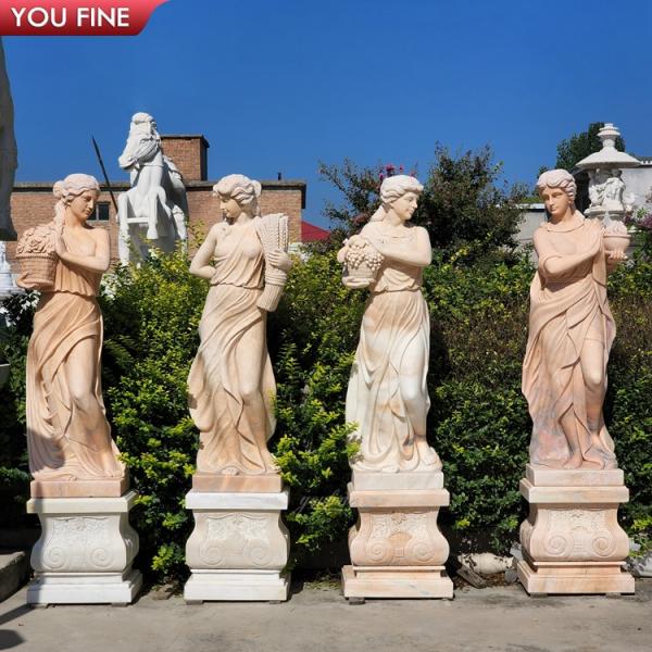 Classical Garden Sculpture White Marble Four Season Goddess Statue