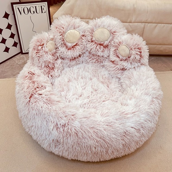 Handmade Modern Fashion Winter Thickened Warm Nest Cat Dog Furry Sleeping Mat Pet House Dog Bed Round Foldable