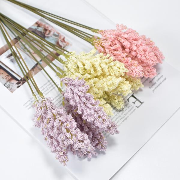 Minimalist Faux Wheat Bouquet Realistic Fake Flowers 5x30cm Plastic