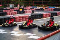Kart elétrico com 4 rodas, único kart hidráulico das crianças do pedal de freio do disco