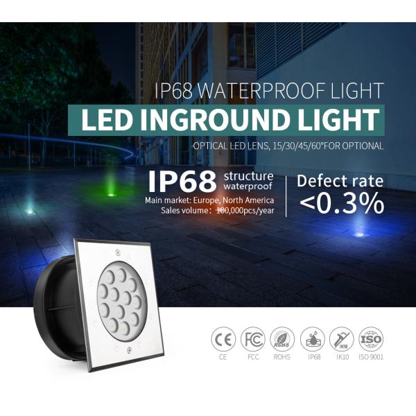 Le souterrain de DC24V 9W SS316L a mené les lumières RVB imperméable