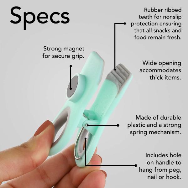 20Pcs Strong Magnetic Clips Magnetic Bag Clips For Food Storage With Air Tight Seal Grip