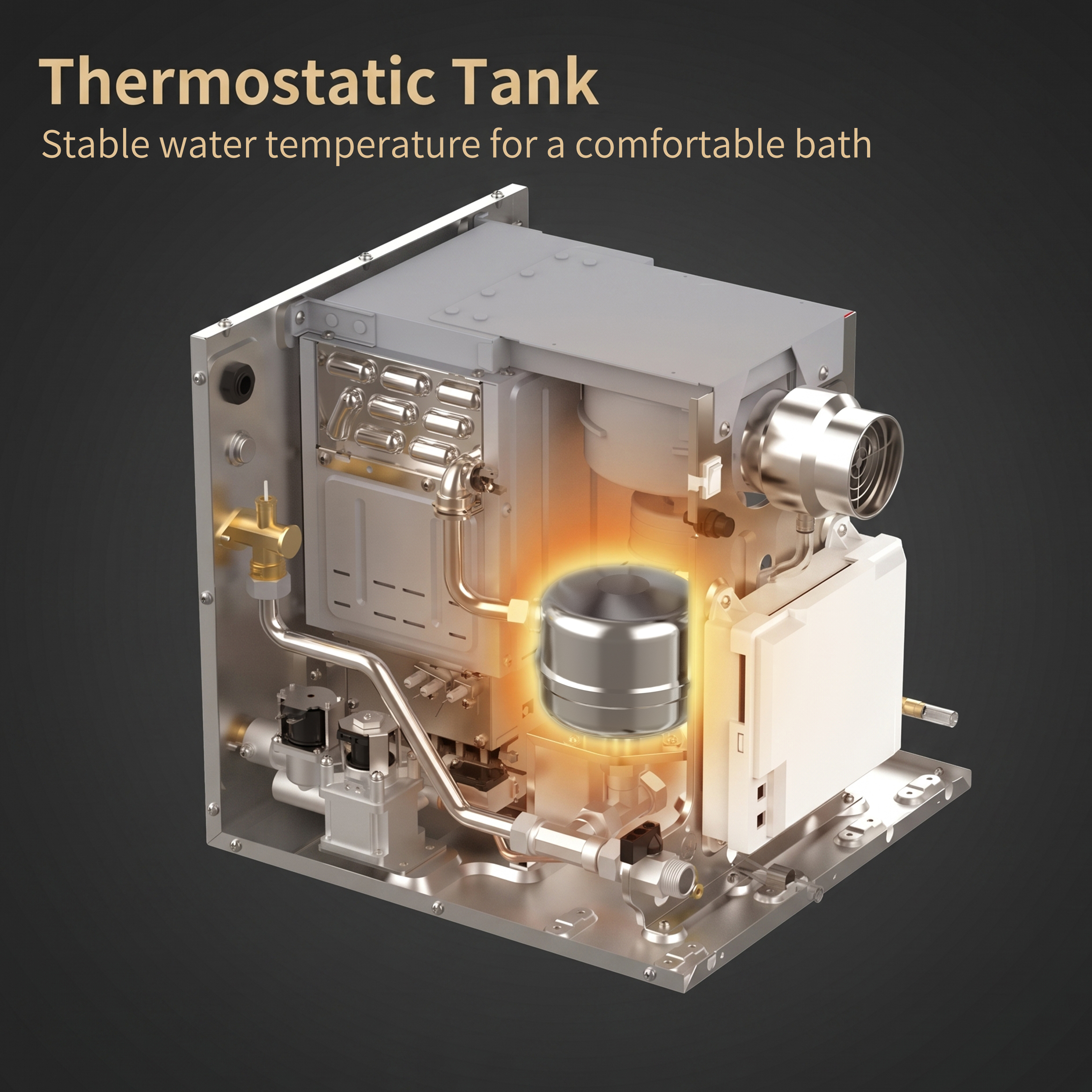 Factory-Direct RV Gas Water Heater with Stainless Steel Heat Exchanger and 65000-80000 BTU Output Featuring Electronic Ignition