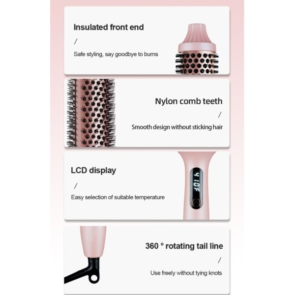 Premium Electric Curling Comb with Ceramic Barrel 5 Temperature Settings for All Hair Types-Household Use