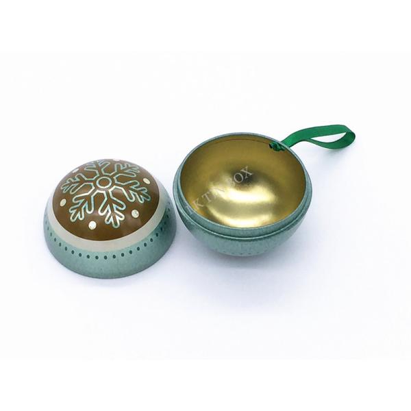 Chocolate redondo dos recipientes da lata do metal do feriado do Natal que empacota com fita