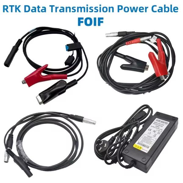 FOIF GNSS RTK 5-Pin Data Transmission Cable External Radio Power Cable with 220V Adapter