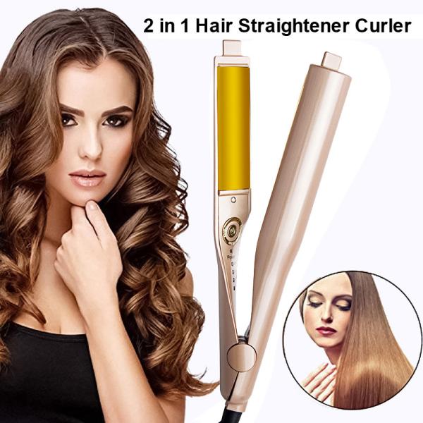 Раскручиватель 2 керамических/титана покрытия аниона волос в 1 с дисплеем СИД