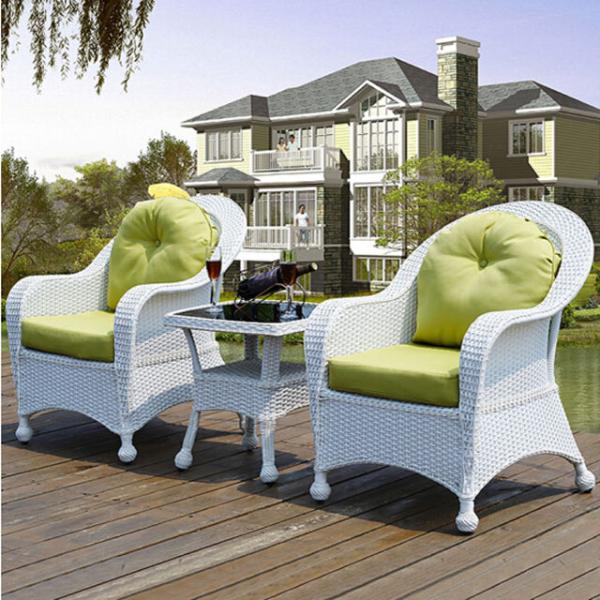 Relaxation Outdoor Sectional Seating Green White Outdoor Couch With Ottoman