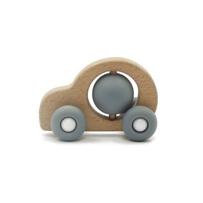 Kids Baby Chewy Beads FDA Silicone Teething Rattle Car Shape