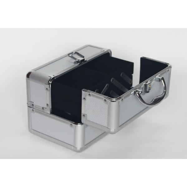 Small Silver Aluminium Cosmetic Case 250 x 170 x 170mm Inside Trays