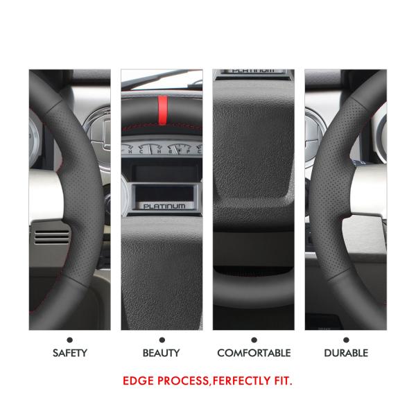 Hand Stitch Leather Steering Wheel Cover for Ford F-150 2009 2010 2011 2012 2013 2014