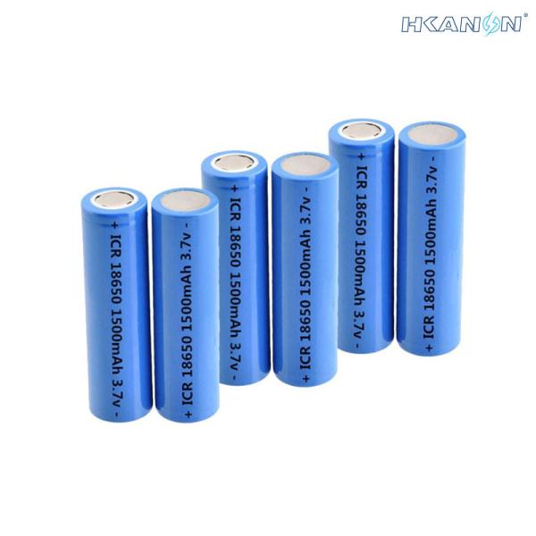 Bateria recarregável do Li-íon do lítio do tamanho de pilha 18*65mm 3.7V icr18650 1500mAh
