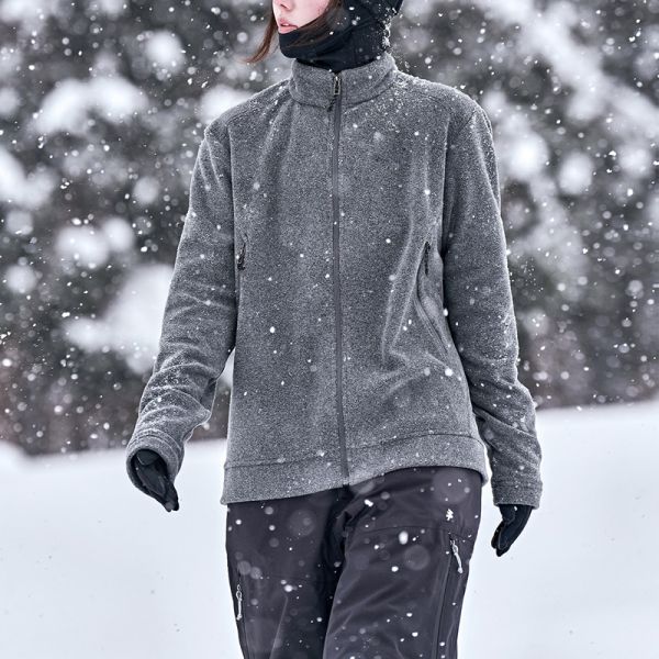 Unisex Polar Fleece Zip Up Mid Layer Jacket for Ski Outdoor