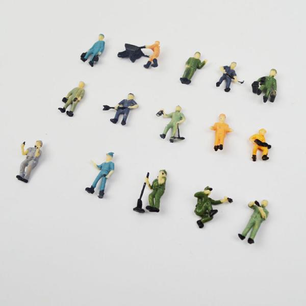 1:87 scale model painted ABS painted railway worker 22mm  for architectural model figure or hobby toy
