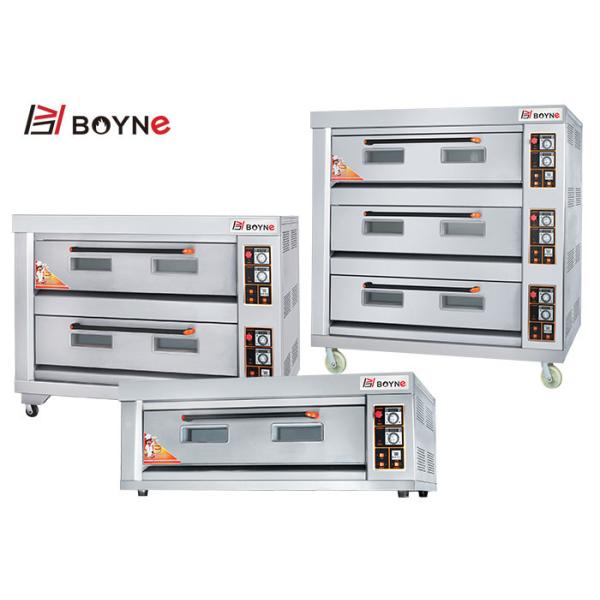 Stainless Steel Gas Three Layer Nine Trays Deck Oven Mechanical Panel