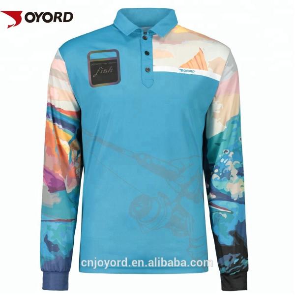 Tournament Custom Fishing Jerseys SGS Certification UPF >50  Stain Resistant