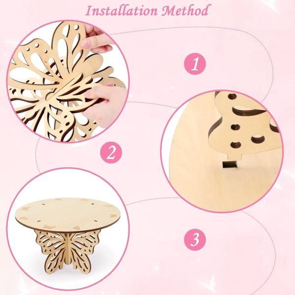 Butterfly Wood Cake Stand Wedding Baby Shower Birthday Rustic Table Centerpiece Party Decorations