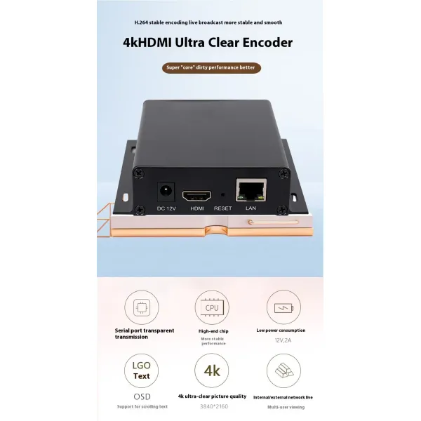 4K HDMI Ultra HD Live Video Encoder For High Definition Live Streaming