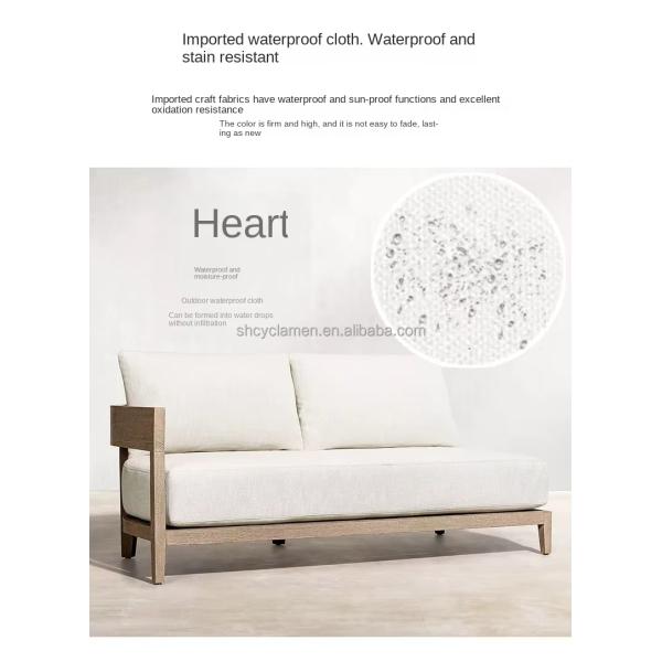 Simple Nordic Outdoor Teak Aluminum Furniture Garden Sofa Chairs Anti Corrosion Anti Cracking