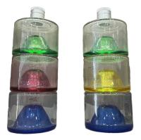250 ml 375 ml garrafa redonda de vidro empilhável para bebidas vodka uísque vinho mini gin bonito