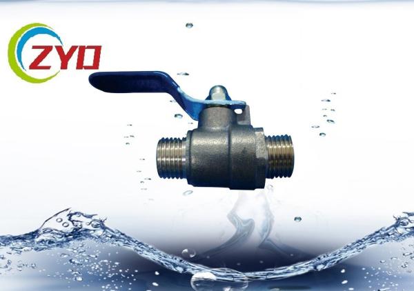 Two Way Air Brass Plumbing Valves With Level Iron Handle Nickle Plated