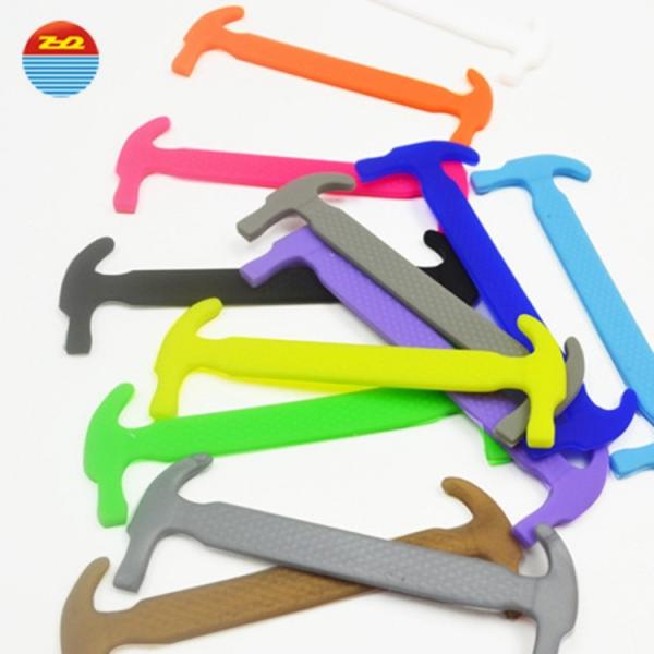 Hammer Shape Silicone No Tie Shoelaces , Unisex Tieless Shoe Strings