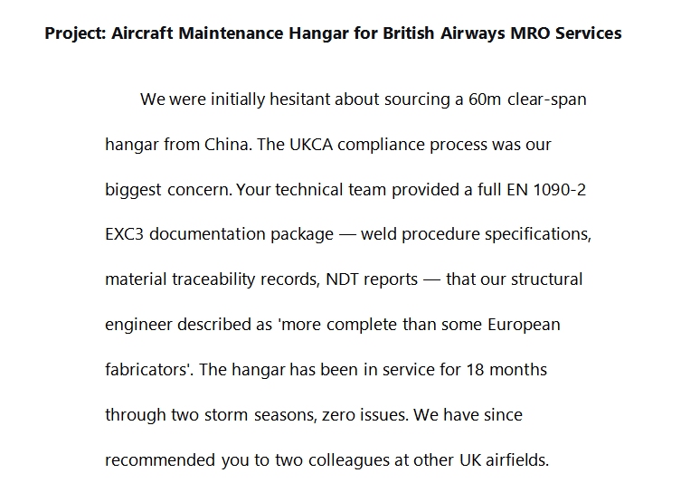 steel structure building for Aircraft Maintenance Hangar for British Airways MRO Services