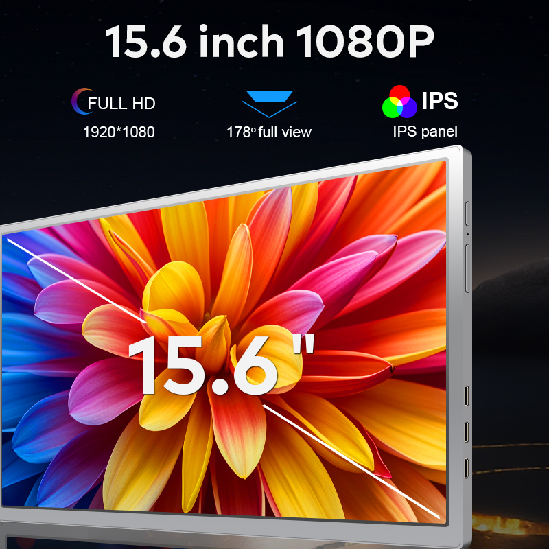 15.6In Portable Dual Monitor 1920*1080 16:9 Laptop 2nd Screen Portable