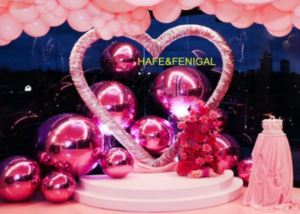 4ft 5ft 6ft Inflatable PVC Pink Shiny Mirror Balloons For Luxury Weddings Birthdays