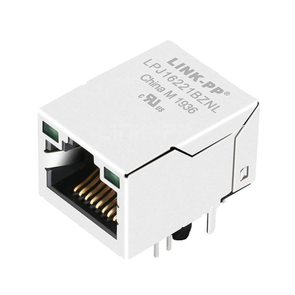 LPJ16221BZNL 100 Base-T Tab Up Green/Green Led 1x1 Port Right Angle RJ45 Industrial Connectors