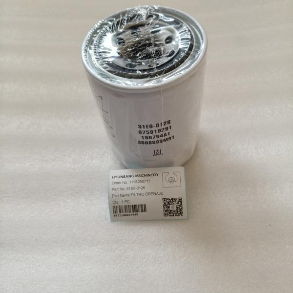 Hyunsang Excavator Parts FILTER 31E9-0126 For 33HDLL, 42HDLL, R110-7, R110-7A