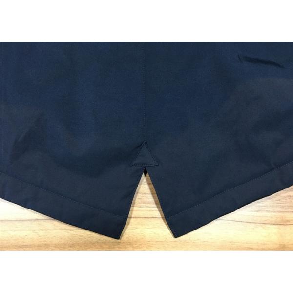 Winter Padded Mens Medium Trench Coat Navy Blue Hood And Zip Through Outwear