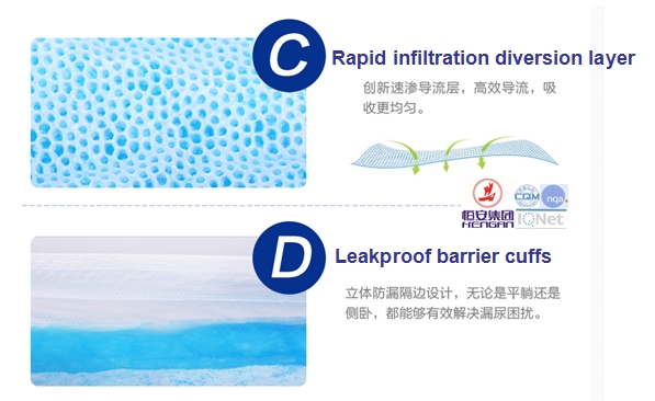 adult napkin, adult sanitary pad, M size, 620*350,  straight-shaped