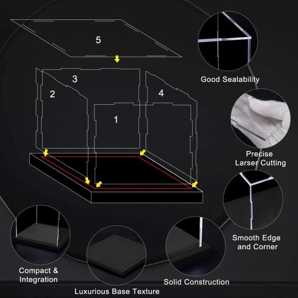 Plastic Acrylic Display Box 60cm 50cm 40cm Machine Glass Cabinet Violet Bear Model Box