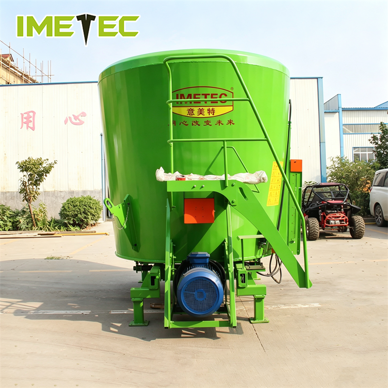 Single Auger Vertical Stationary TMR Feed Mixer Cart Tungsten Carbide Coated Blade ODM