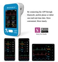 Moniteur patient vétérinaire rechargeable ECG NIBP Soins vétérinaires Bluetooth Spo2