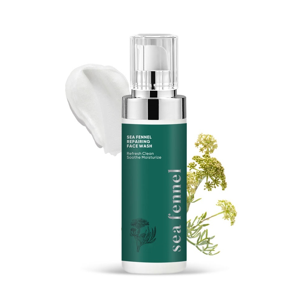 OEM ODM customized organic foam facial cleanser mild cleaning sea fennel facial