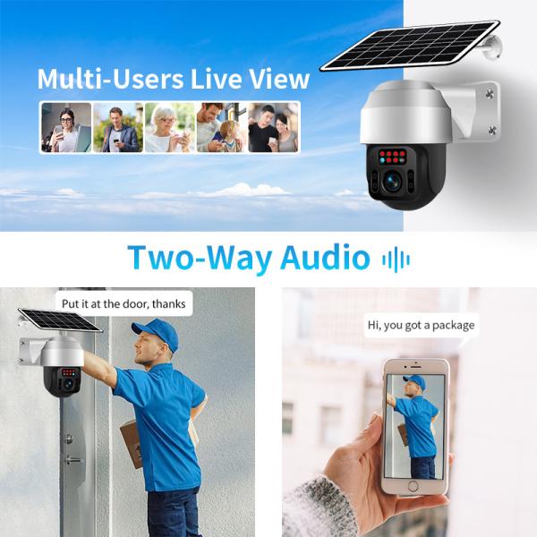 Glomarket Tuya Low Power 4g Solar Camera Wireless Waterproof Ptz Outdoor Night Vision Two Way Voice Security Camera
