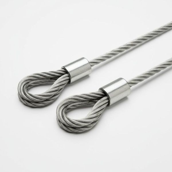 7x7 Construction Flemish Eye Wire Rope Sling with Galvanized Surface and 3700lbs Breaking Strength