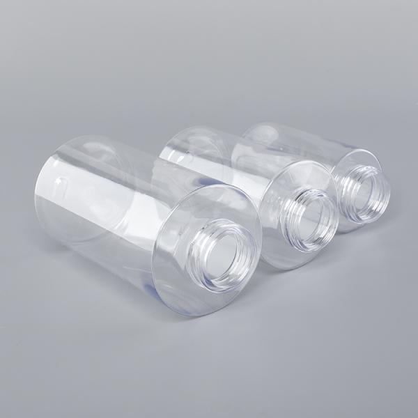 el envase de plástico del maquillaje de 200ml 300ml embotella la botella clara del ANIMAL DOMÉSTICO de la descarga de la bomba de prensa