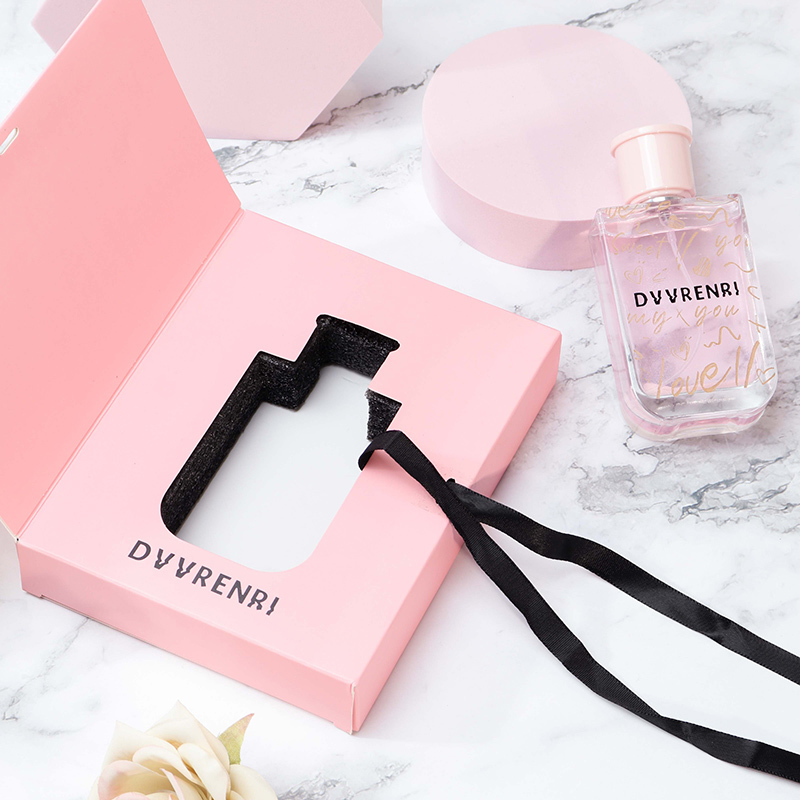 Manufacturer Custom Pink Perfume Packaging Box With Hot Stamping Logo