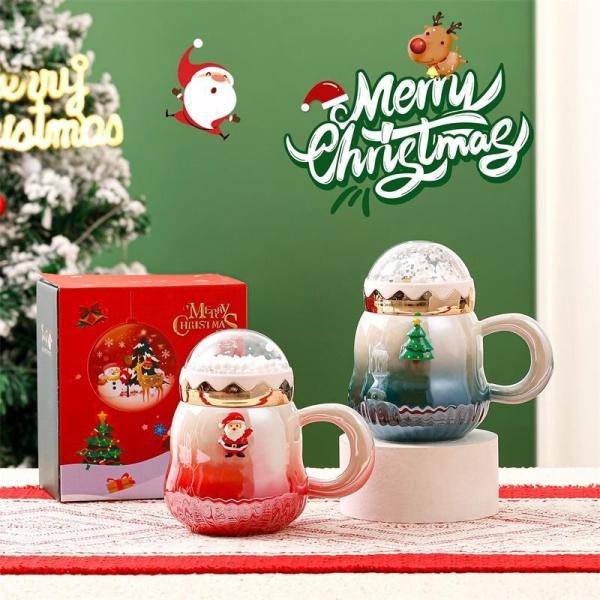 Gradient Color Christmas Ceramic Gift Boxed Mugs 2024 Delicacy Design 6.8cm*11cm 2 Colors