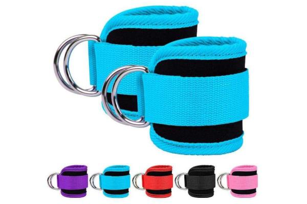 Gym Fitness Adjustable Protective Wrist Ankle Straps With D Ring